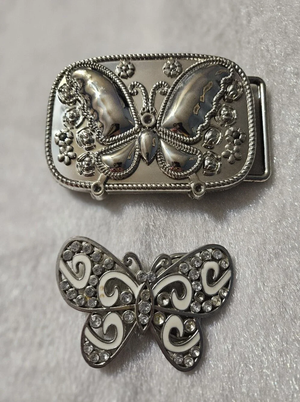 Silver Butterfly Belt Buckles